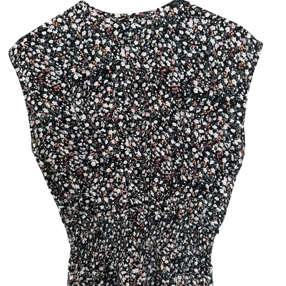 Rails Ashlyn Smocked Waist Ditsy Floral Midi Dress M Ivy Black/White Floral NEW - Picture 8 of 11